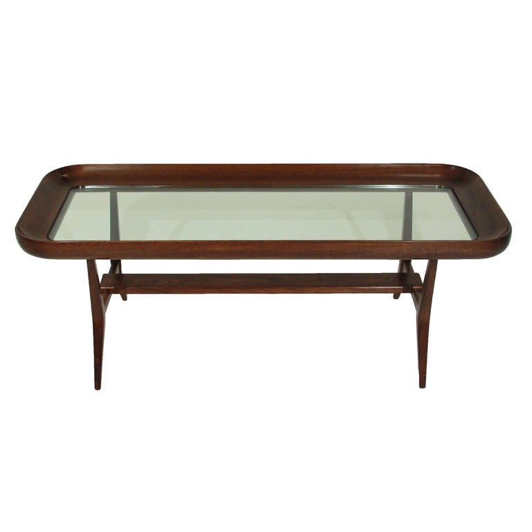 Brazilian Sculptural Glass Coffee Table By Guiseppi Scapinelli For Sale