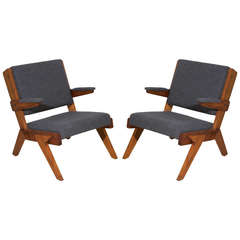 Pair of Solid Peroba de Rosa Armchairs by Lina Bo Bardi 4