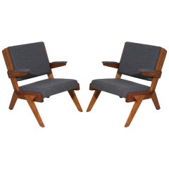 Paar massive Peroba de Rosa Sessel aus Massivholz