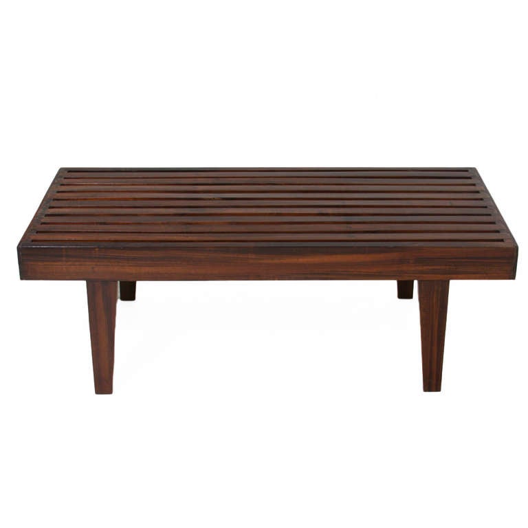 Solid Brazilian Exotic Hardwood Coffee Table In Good Condition For Sale In Los Angeles, CA