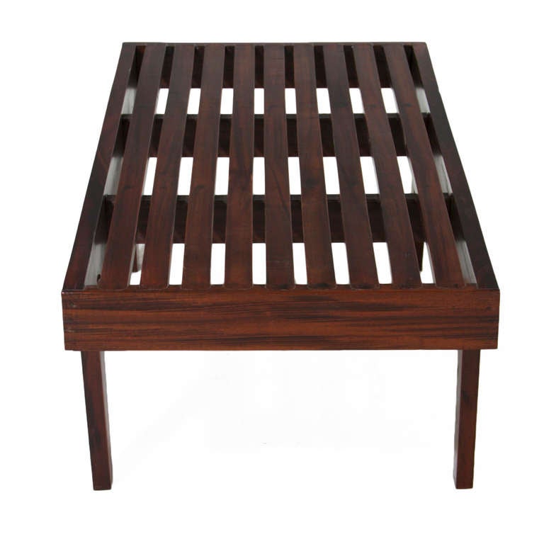 Mid-20th Century Solid Brazilian Exotic Hardwood Coffee Table For Sale