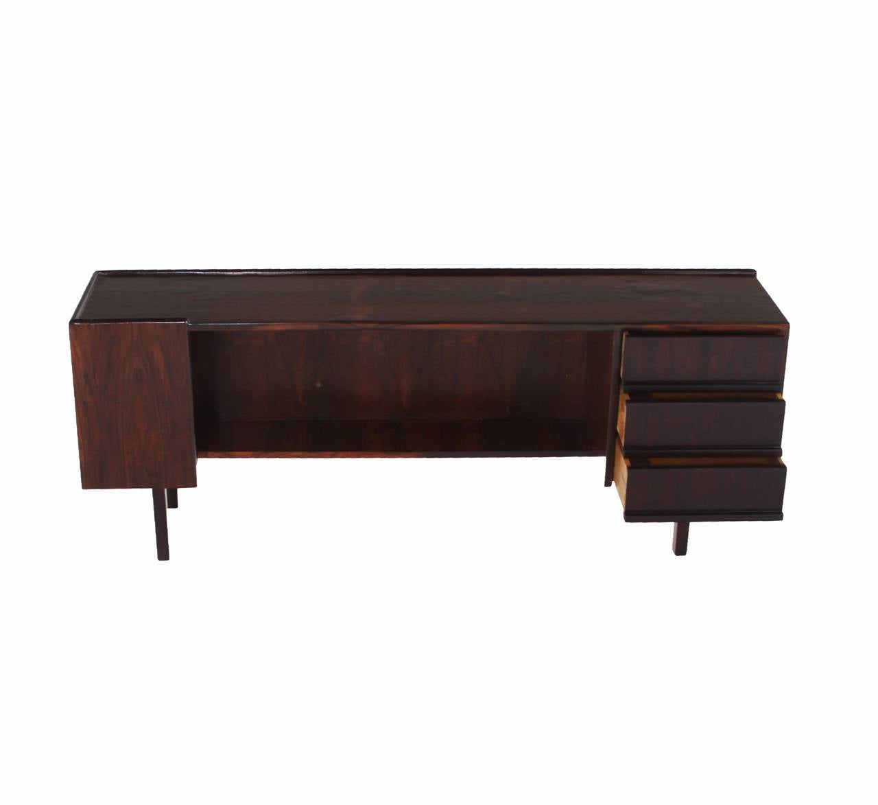 Organic Modern Brazilian Hardwood Open Credenza  In Good Condition For Sale In Los Angeles, CA