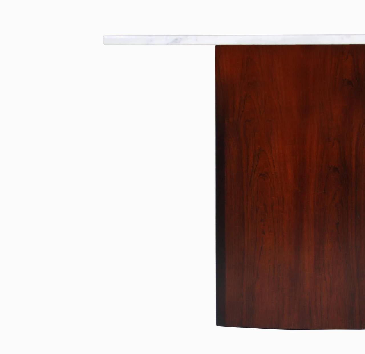 Rosewood and Marble Dining Table by Joaquim Tenreiro 1