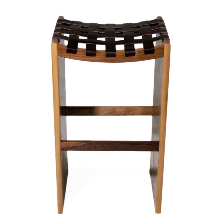 The Plank Stool in Solid Walnut by Thomas Hayes Studio 1