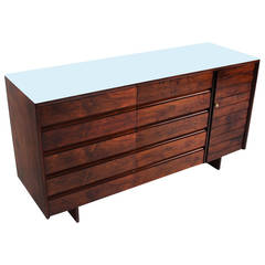Solid Brazilian Caviuna Dresser with Glass Top Manner of Giuseppe Scapinelli 8