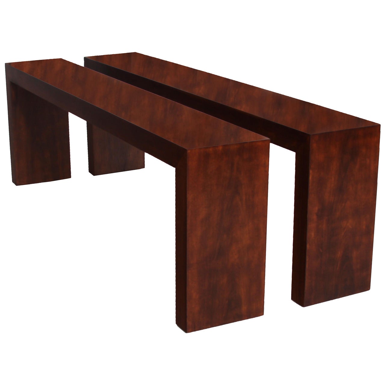 Minimalist Imbuia Console Tables from Brazil For Sale