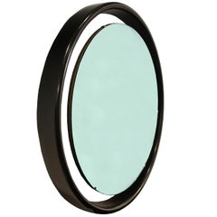 Floating Round Mirror with Black Frame