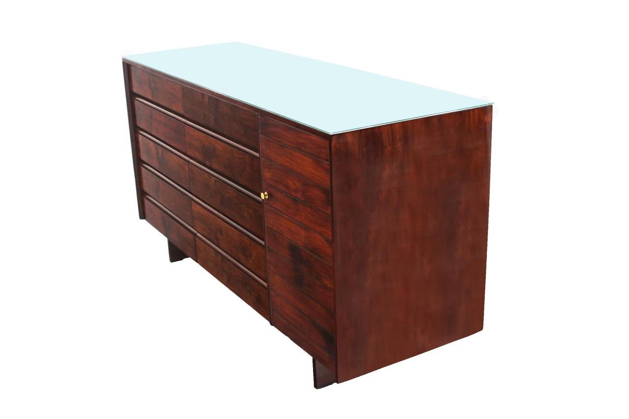 Mid-20th Century Brazilian Mid-Century Modern Dresser in Caviuna Wood For Sale