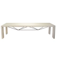 Architectural Dining/work Table With Solid Space Frame Stretcher