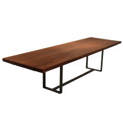 Custom solid Sucupira wood dining table by Thomas Hayes Studio