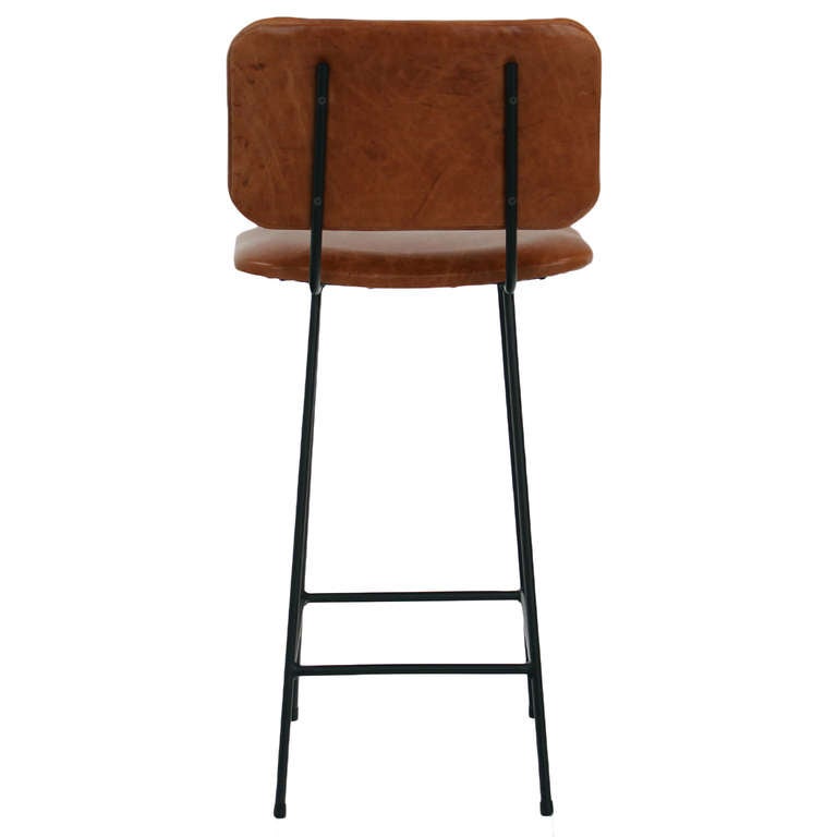 American The Scoop Stool with Back by Thomas Hayes Studio