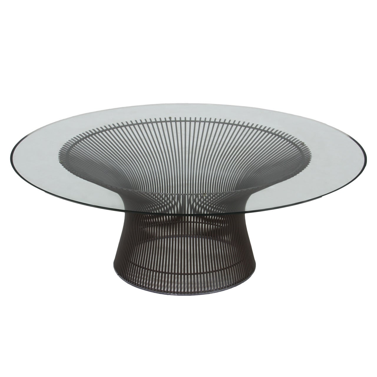 Glass and Bronze Warren Platner Coffee Table at 1stDibs