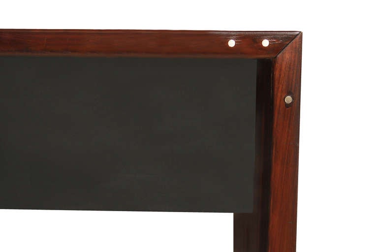 Mid-20th Century Jorge Zalszupin Patchwork Desk with Exotic Dark Wood Grains For Sale