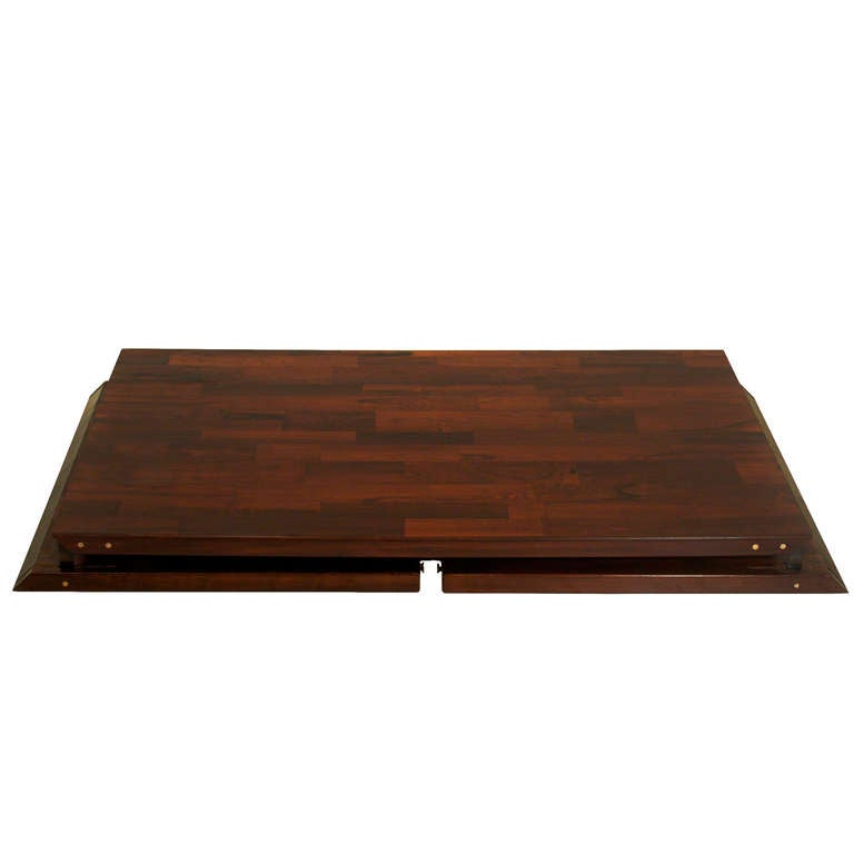 Jorge Zalszupin Patchwork Desk with Exotic Dark Wood Grains For Sale 1