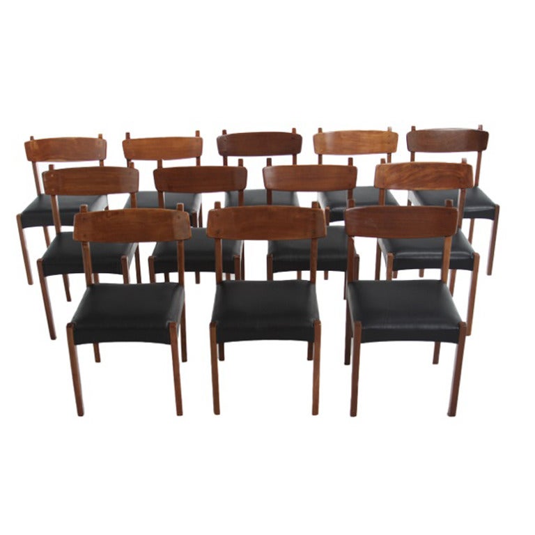 Set of 12 "Manchete" Dining Chairs by Sergio Rodrigues For Sale
