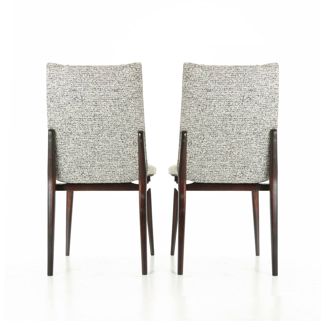 Mid-20th Century Mid-Century Brazilian Side Chairs with Gray Upholstery For Sale