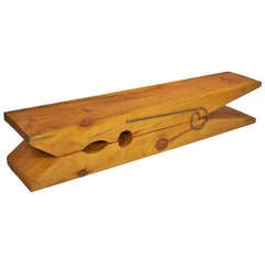 Tamboril Wood Clothespin Bench or Coffee Table by Tunico T. 