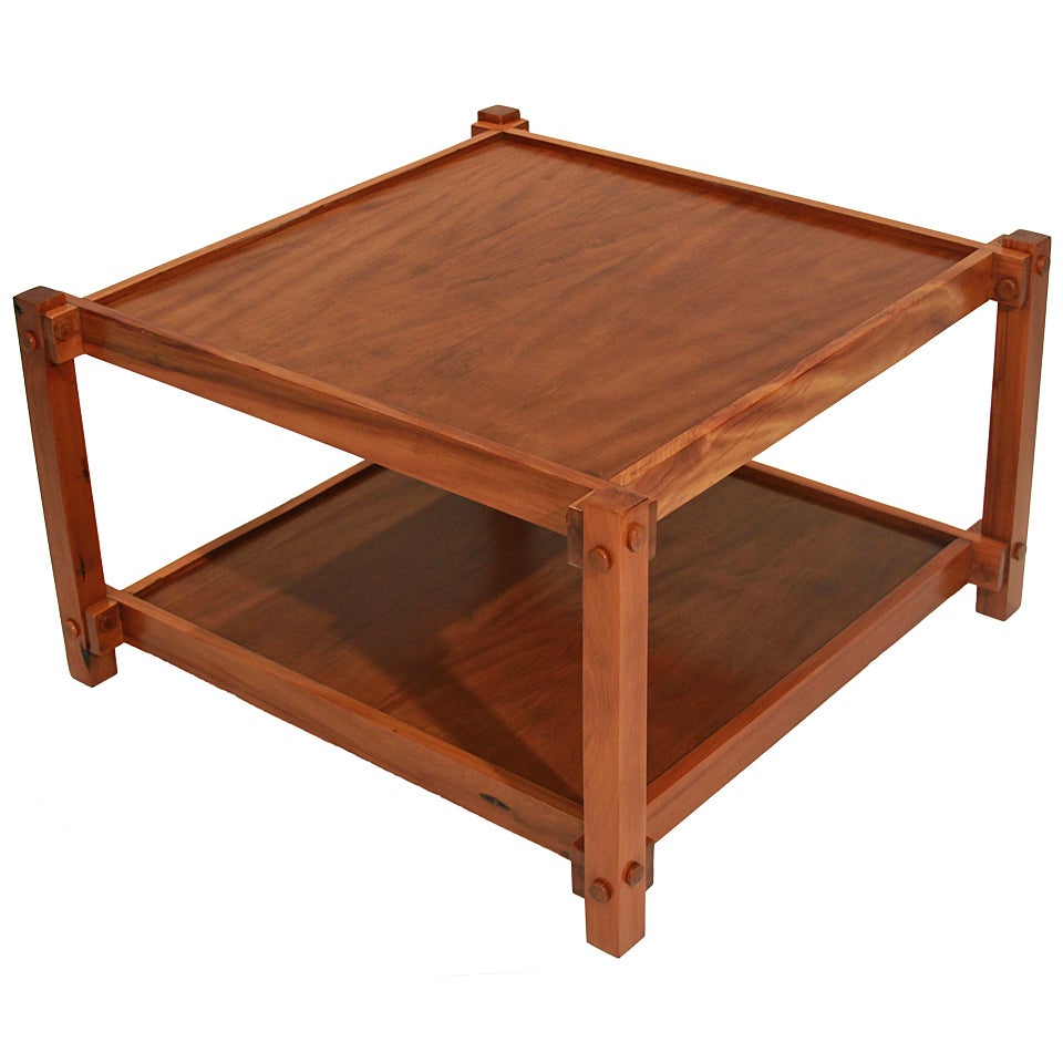 Organic Modern Brazilian Peroba De Campos Wood Coffee Table by Celina For Sale