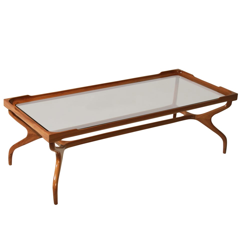 Sculptural Glass Coffee Table by Guiseppi Scapinelli For Sale