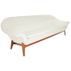 Rare Norwegian Teak and Fabric Sofa Rastad & Relling as Attribution 10
