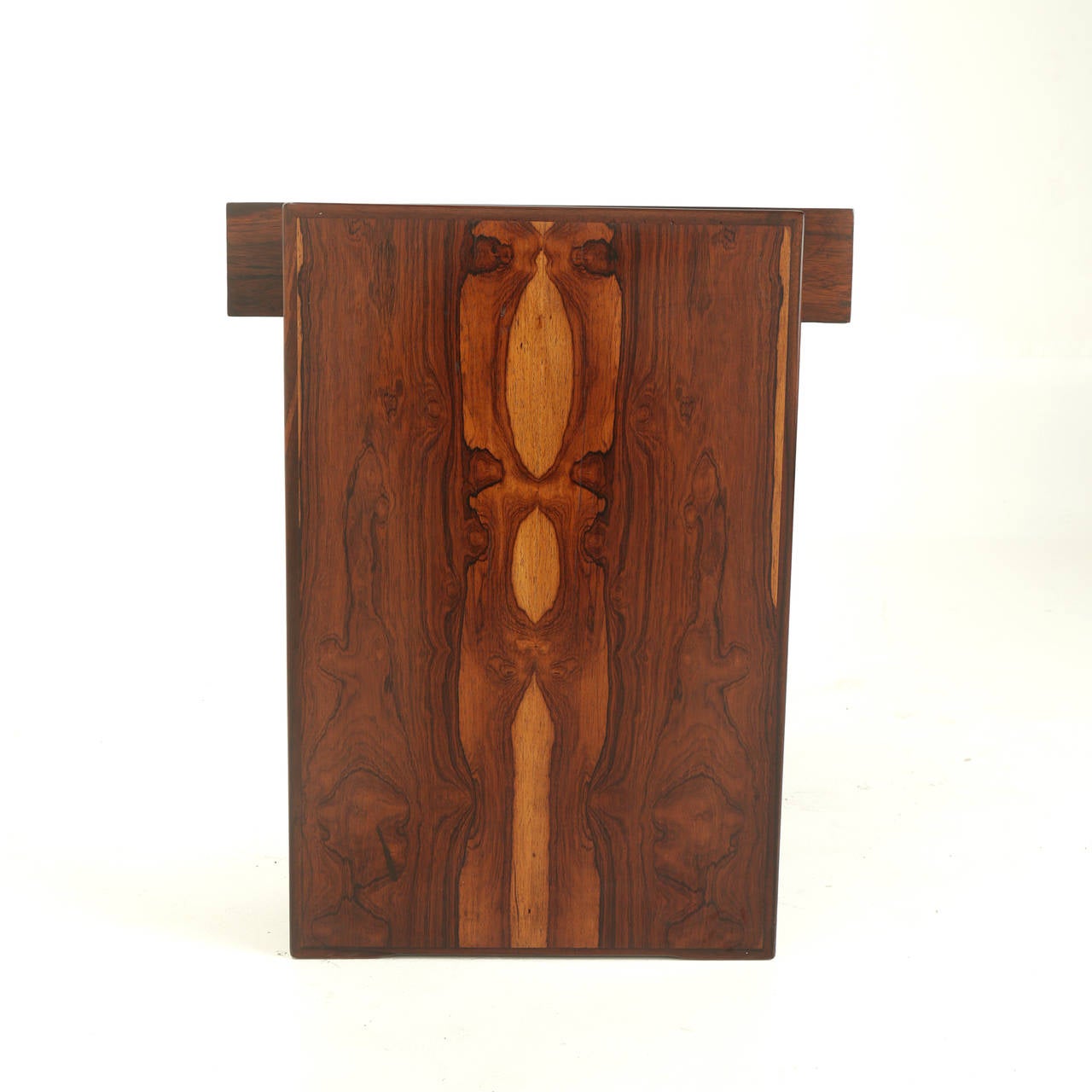 Joaquim Tenreiro Mid-Century Modern Rosewood and Glass Desk For Sale 1