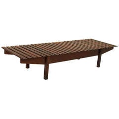 Solid Rosewood "Mucki" bench by Sergio Rodrigues