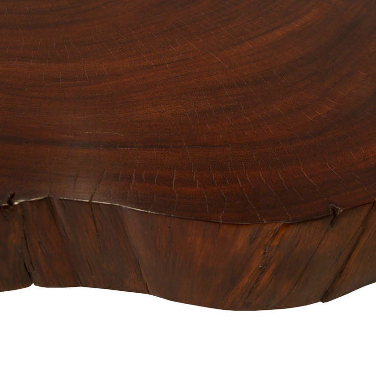 Custom Caro Caro wood tree round coffee table by Thomas Hayes Studio 2
