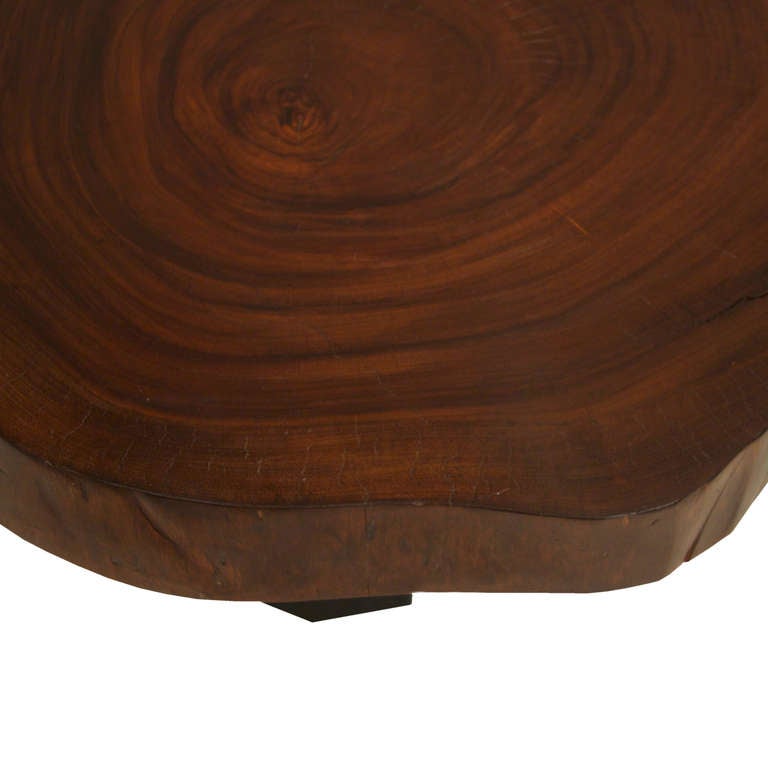 Custom Caro Caro wood tree round coffee table by Thomas Hayes Studio 3