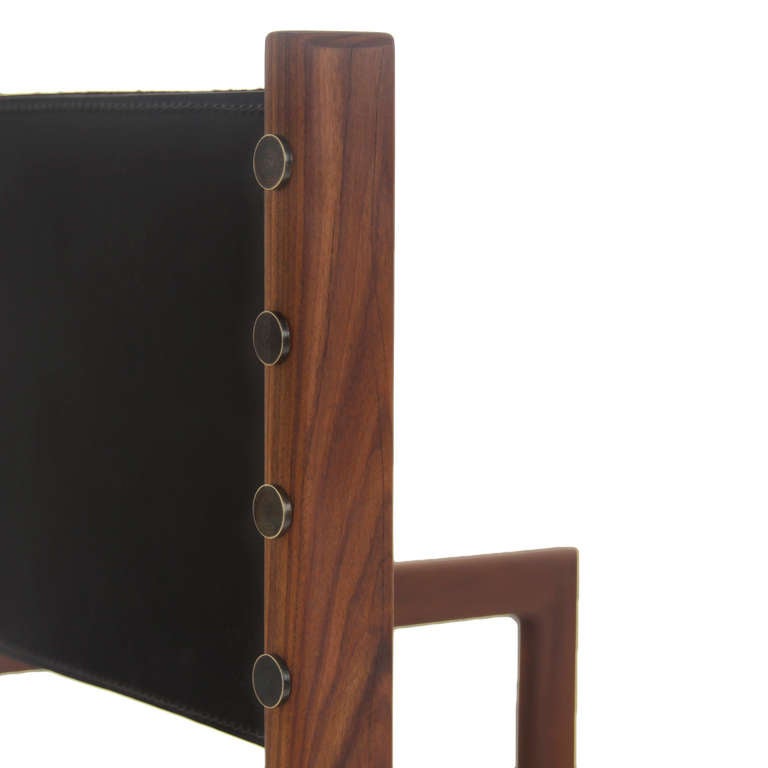 The Leather Strap Dining Chair by Thomas Hayes Studio In Excellent Condition In Hollywood, CA