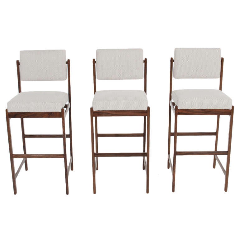 The Basic Pivot Back Bar Stool in Solid Rosewood by Thomas Hayes Studio