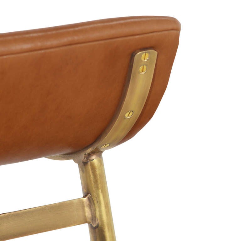 American The Brass Gachot Bar Stool by Thomas Hayes Studio