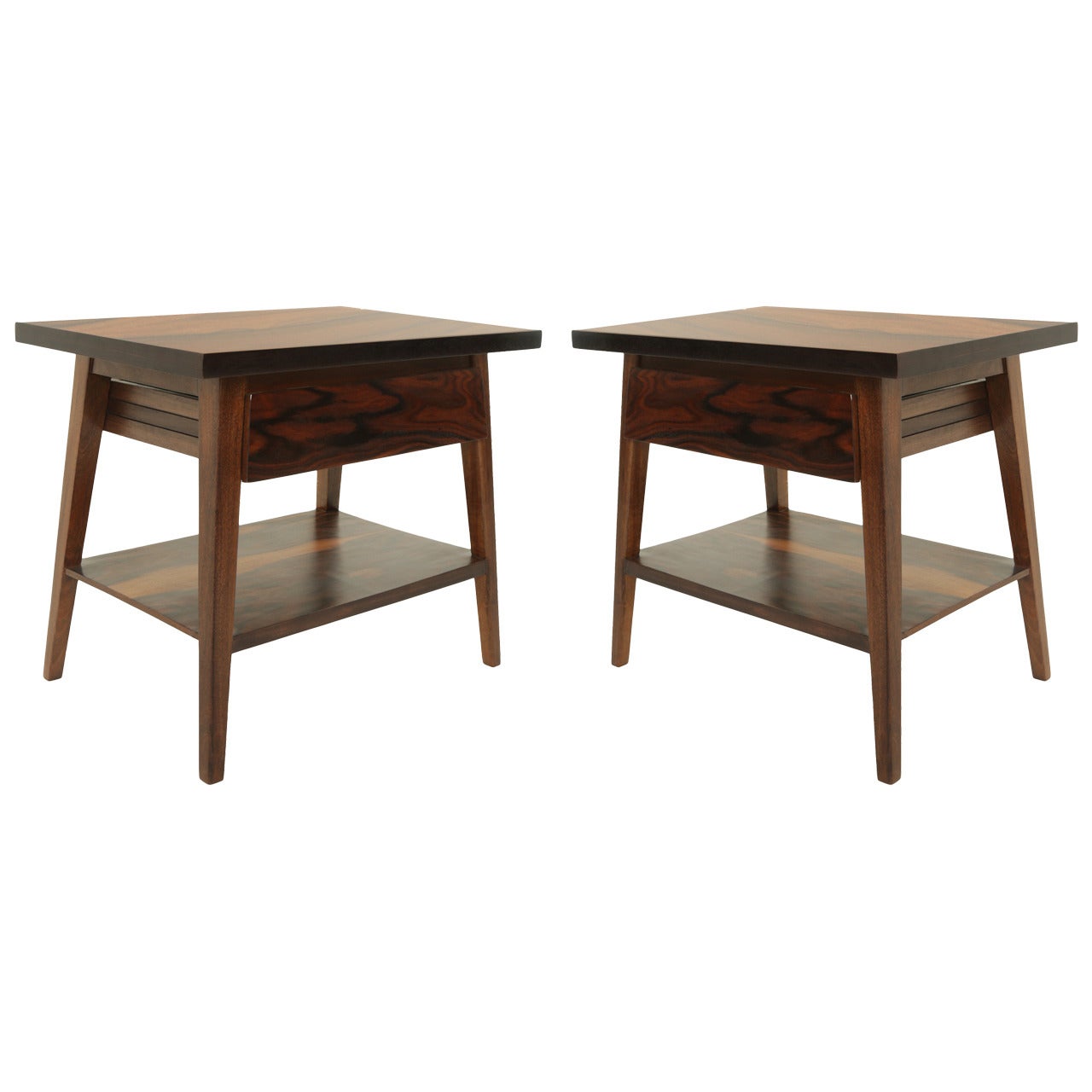 Pair of Rosewood Side Tables from Brazil For Sale