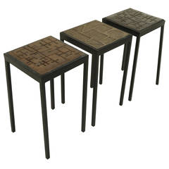 Set of Custom Earthenware Ceramic Tables by Marcel Hoessly