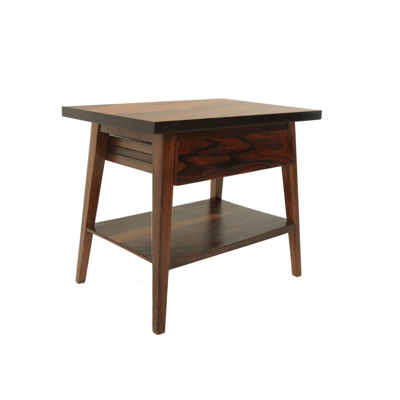 Brazilian Pair of Rosewood Side Tables from Brazil For Sale