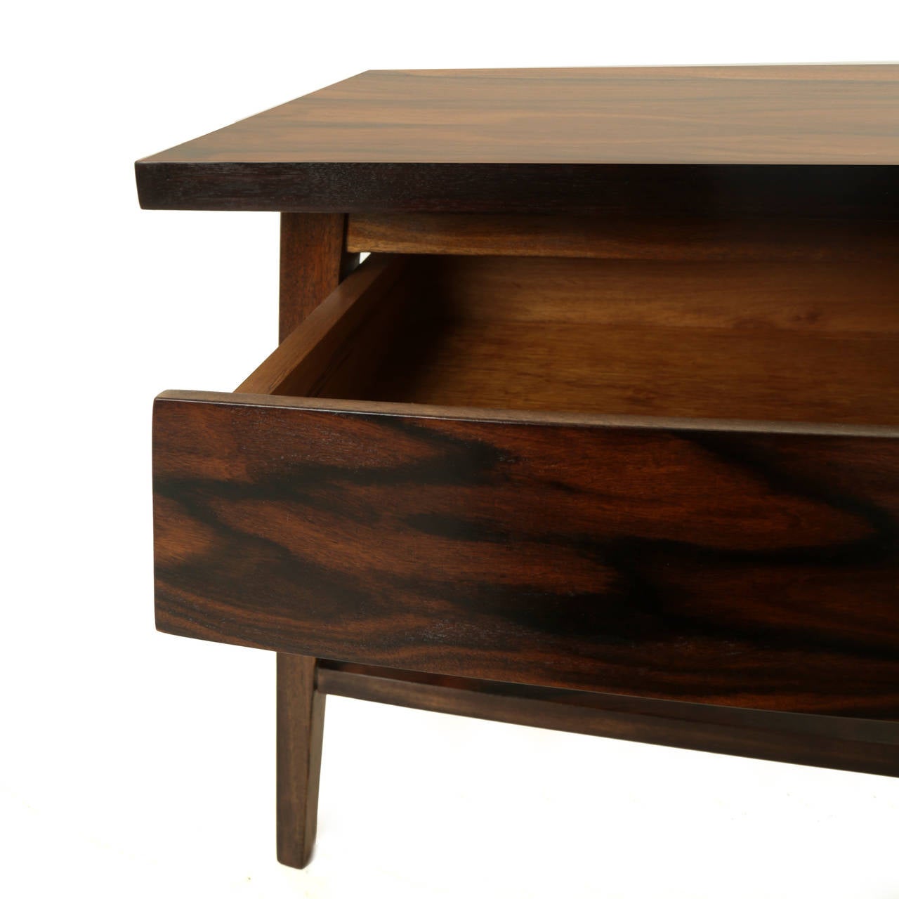 Mid-20th Century Pair of Rosewood Side Tables from Brazil For Sale