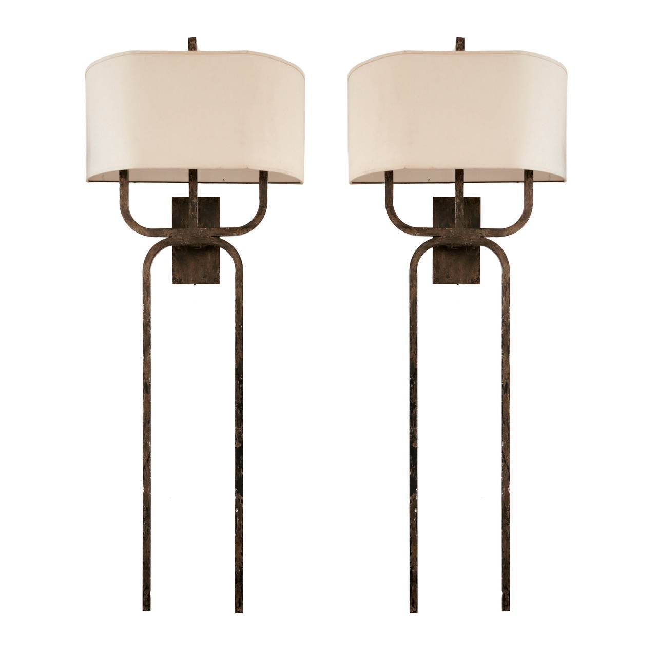 Mid-20th Century Pair of Massive Five Foot Wall Sconces