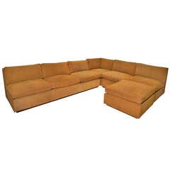 Massive Sectional Sofa With Ottoman by Thomas Hayes Studio