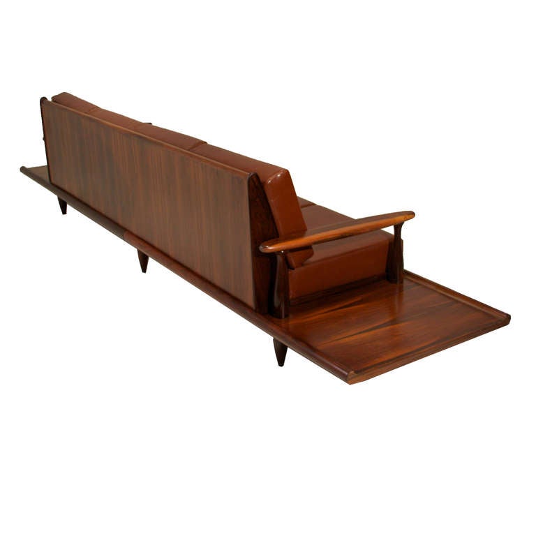 Brazilian Rare Celina Rosewood Sofa with Attached Side Tables