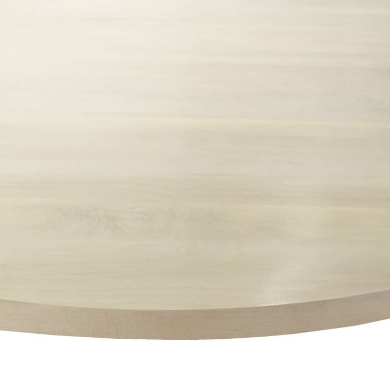 Custom Round Bleached Walnut Dining Table by Thomas Hayes Studio 1