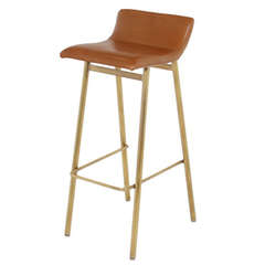 The Brass Gachot Bar Stool by Thomas Hayes Studio