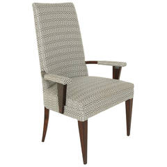 Stately Solid Brazilian Rosewood and Fabric Armchair 2