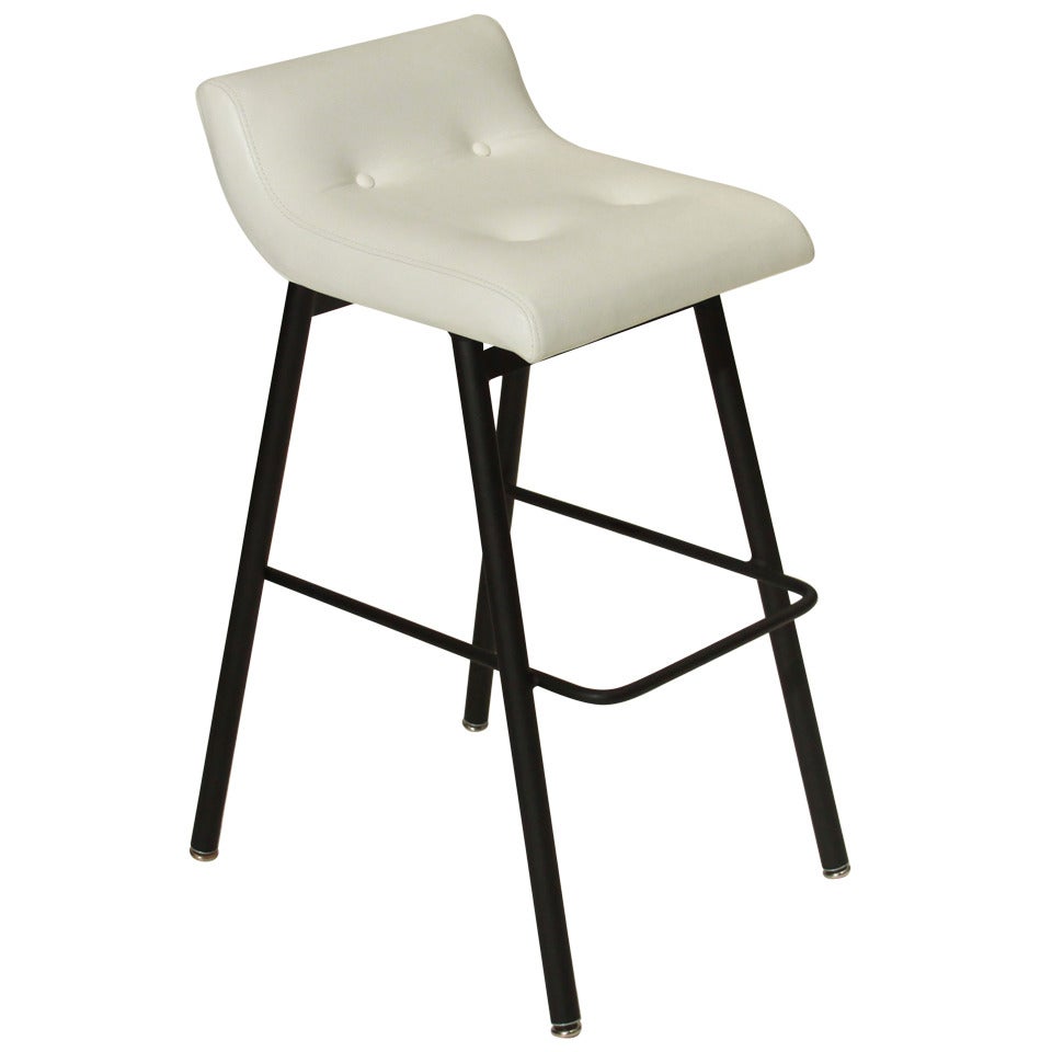 Leather 
Iron Stools by Thomas Hayes Studio