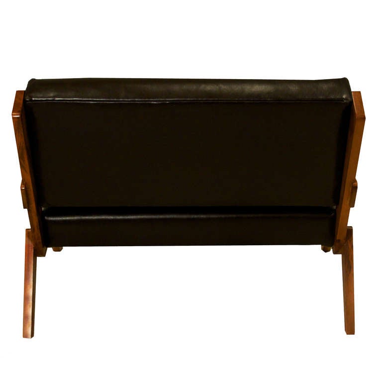 Peroba de Rosa and Leather Bench by Lina Bo Bardi In Good Condition In Hollywood, CA