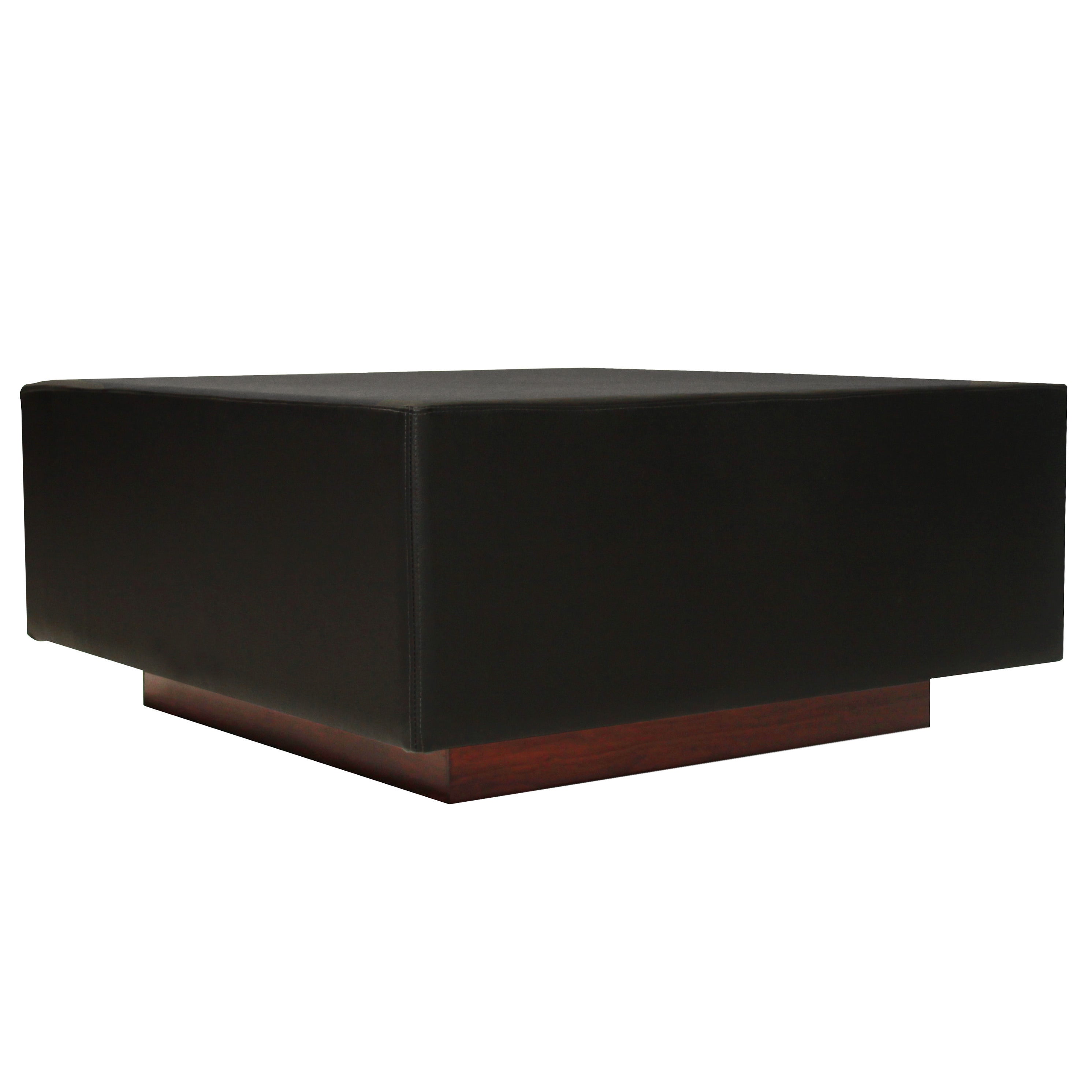 Mid-Century Brazilian Leather and Garapa Wood Coffee Table by Jorge Zalszupin For Sale