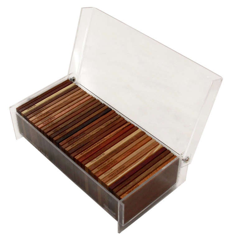 Brazilian Wood Samples "Xiloteca Brasilis" Box of 34 by Rodrigo Calixto For Sale