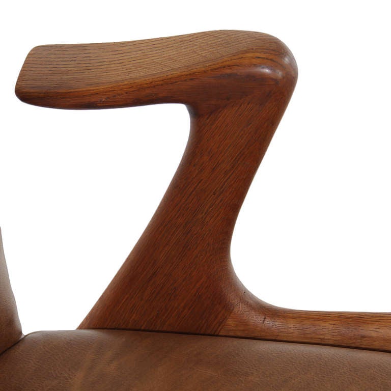 Mid-20th Century Sculptural Oak Lounge Chair by Kurt Ostervig