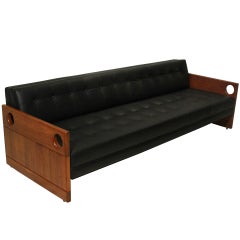 Cerejeira wood "Cris" sofa by Sergio Rodrigues