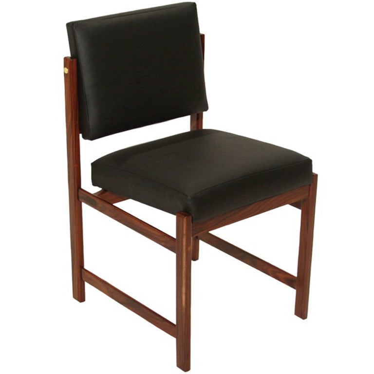 The Basic Dining Chair in Rosewood 
Brass by Thomas Hayes Studio