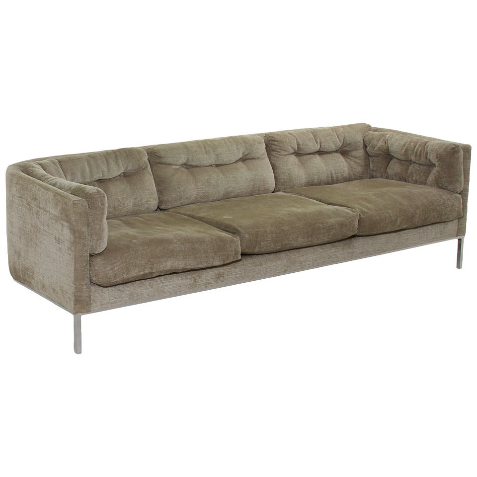 Curved Back Dunbar Sofa with Stainless Steel Legs