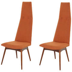 Pair of Sculptural High-Back Side Chairs by Adrian Pearsall